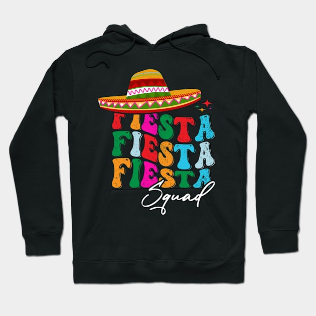 Retro Groovy Cinco de Mayo Fiesta Squad Family Matching Hoodie by Flow-designs